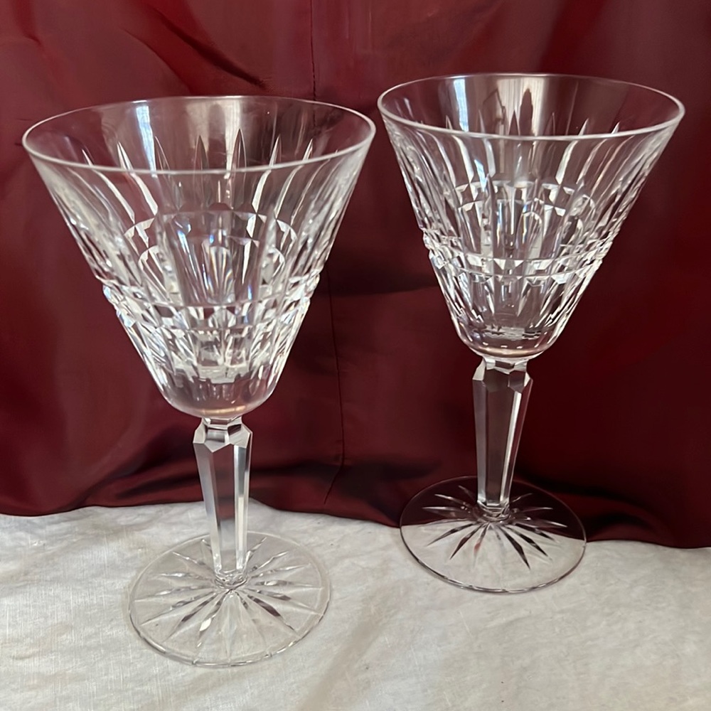 EUC 2 Waterford wine glasses in the Glenmore pattern.